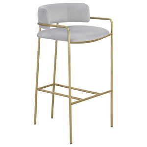 Comstock Upholstered Low Back Stool - Grey and Gold