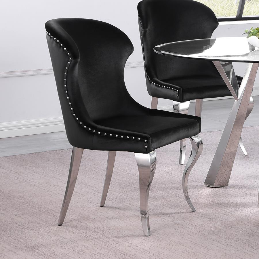 Cheyanne Upholstered Dining Side Chair - Black (Set of 2)