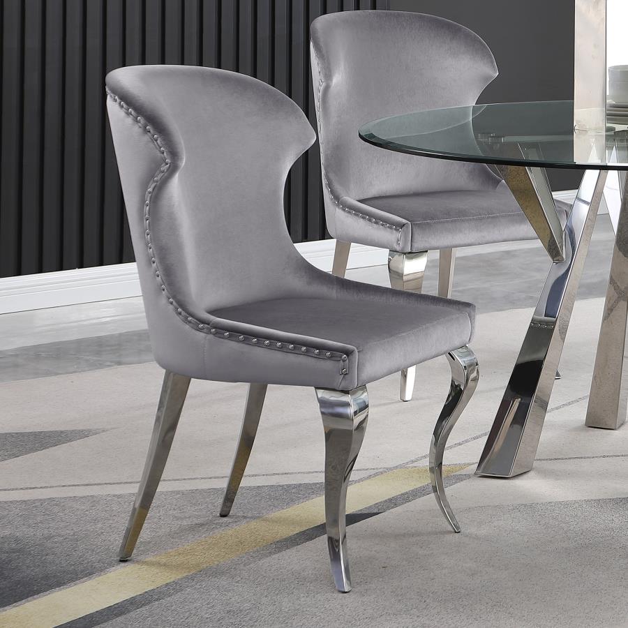 Cheyanne Upholstered Dining Side Chair - Grey (Set of 2)