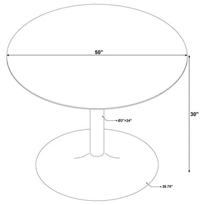 Kella 5-piece Round Marble Top Dining Set - White & Gold