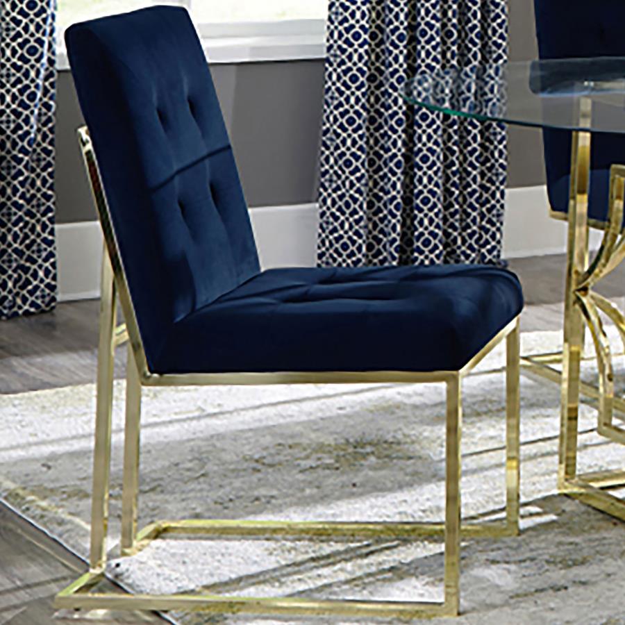 Cisco Velvet Upholstered Dining Side Chair - Gold (Set of 2)