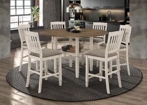 Sarasota 7-piece Drop Leaf Counter Dining Set - Rustic Cream