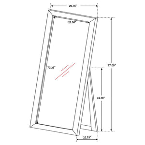 Phoenix 30 x 76 Inch Wood Framed Standing Mirror - Cappuccino