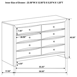 Briana 8-drawer Dresser - Black