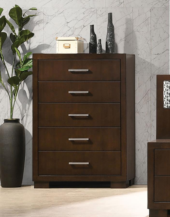 Jessica 5-drawer Bedroom Chest - Cappuccino