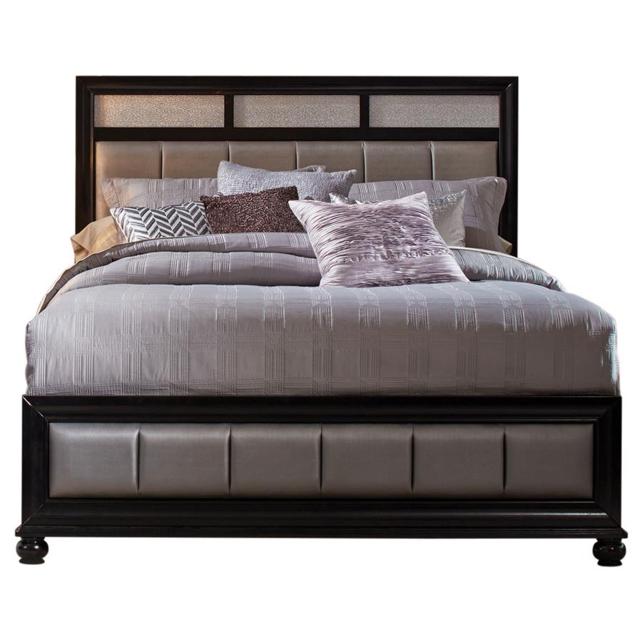 Barzini Wood Queen Panel Bed - Black