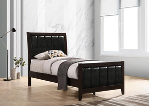 Carlton Wood Twin Panel Bed - Cappuccino