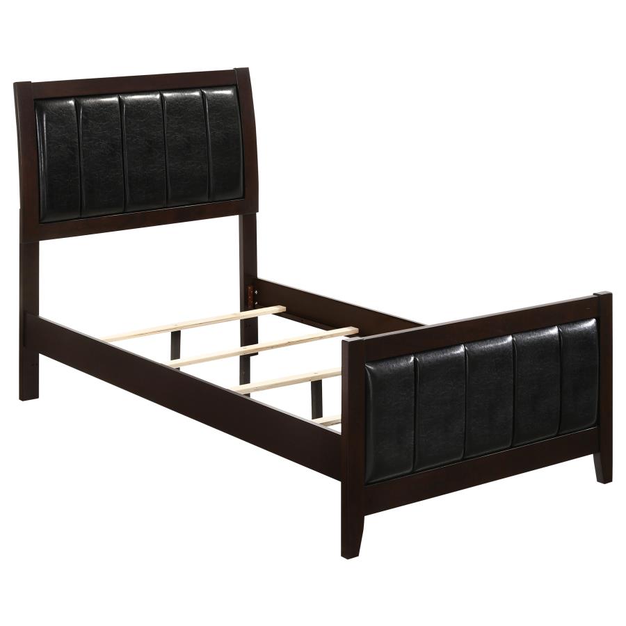 Carlton Wood Twin Panel Bed - Cappuccino