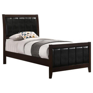 Carlton Wood Twin Panel Bed - Cappuccino