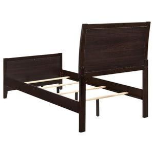 Carlton Wood Twin Panel Bed - Cappuccino