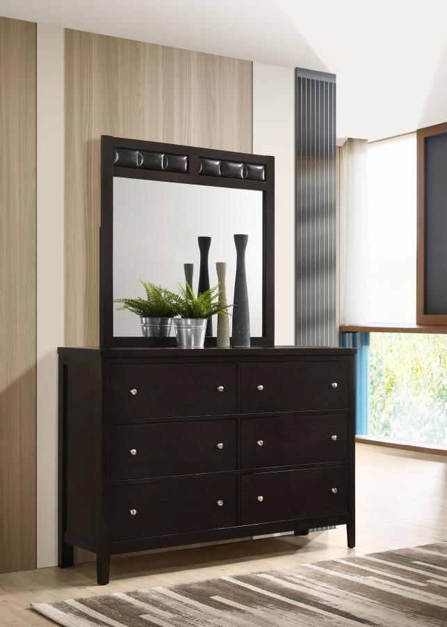 Carlton 6-drawer Dresser with Mirror - Cappuccino