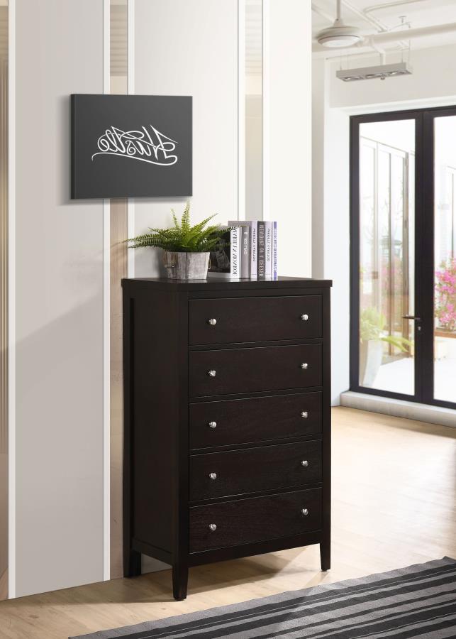 Carlton 5-drawer Bedroom Chest - Cappuccino