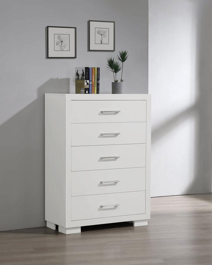 Jessica 5-drawer Bedroom Chest - Cream White