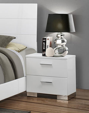 Felicity 2-drawer Nightstand - White High Gloss