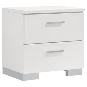 Felicity 2-drawer Nightstand - White High Gloss