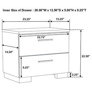 Felicity 2-drawer Nightstand - White High Gloss