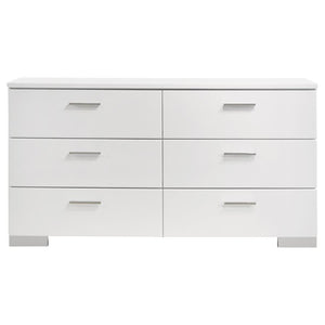 Felicity 6-drawer Dresser - White High Gloss