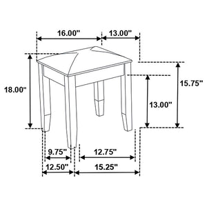 Felicity Upholstered Vanity Stool - Metallic and Glossy White