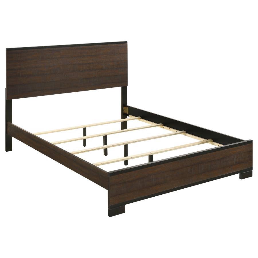 Edmonton Wood Queen Panel Bed - Rustic Tobacco