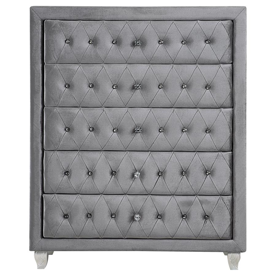 Deanna 5-drawer Bedroom Chest - Grey