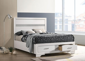 Miranda Wood Full Storage Panel Bed - White