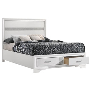 Miranda Wood Full Storage Panel Bed - White