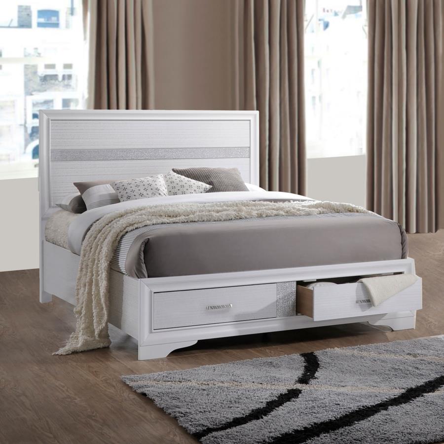 Miranda Wood Queen Storage Panel Bed - White