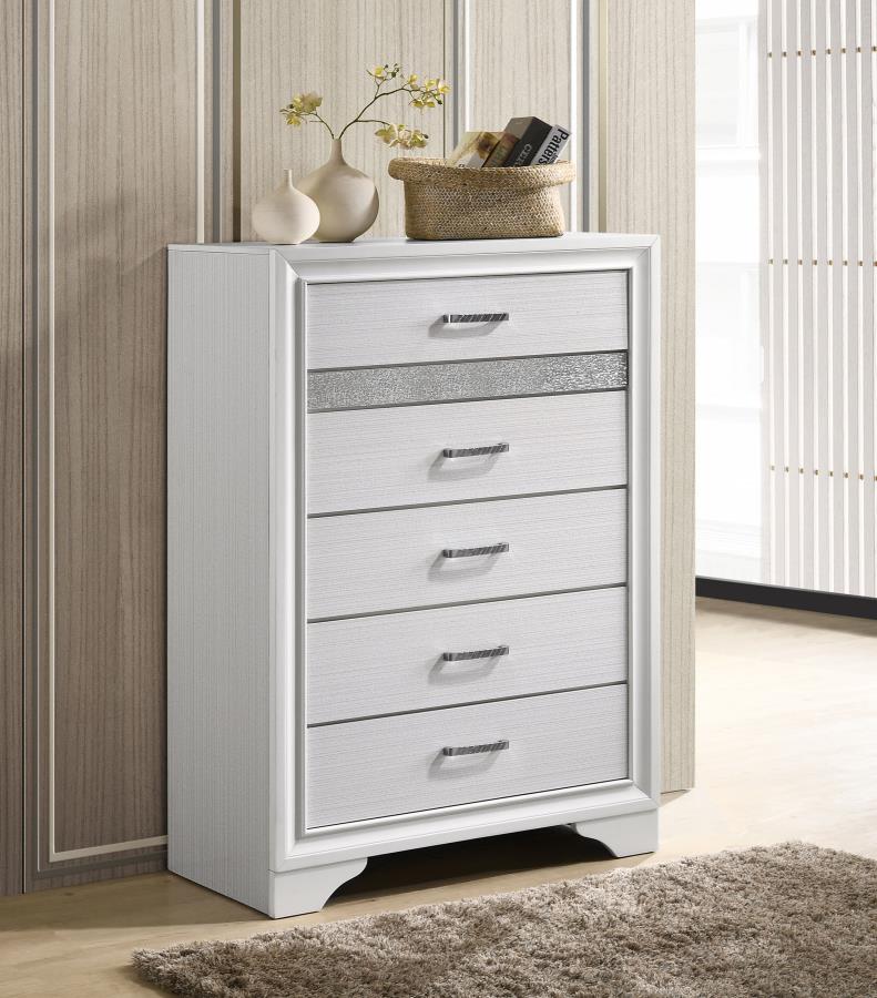 Miranda 5-drawer Bedroom Chest - White