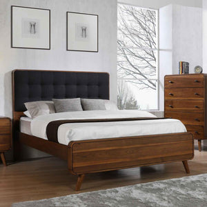 Robyn Wood Queen Panel Bed - Dark Walnut