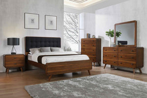 Robyn Wood Queen Panel Bed - Dark Walnut