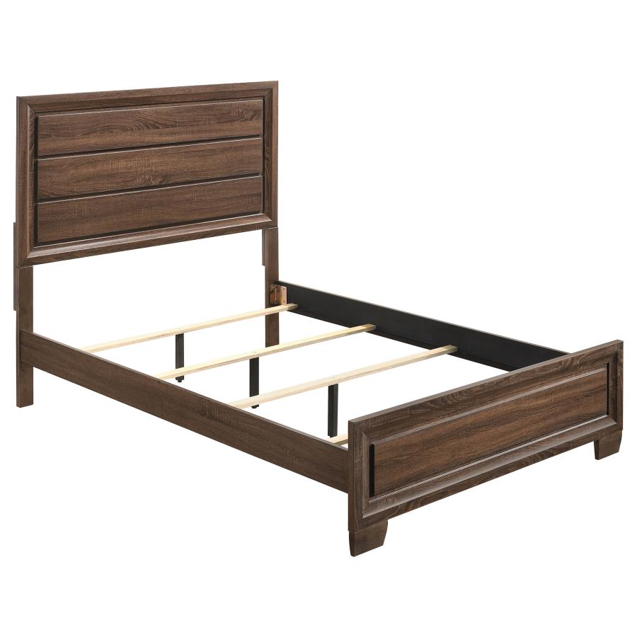 Brandon Wood Queen Panel Bed - Warm Brown