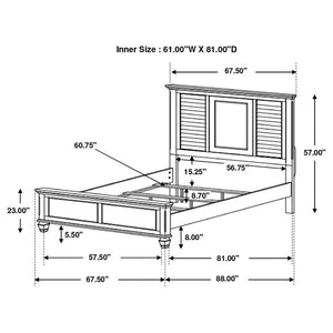 Franco Wood Queen Panel Bed - Distressed White