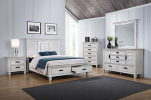 Franco 5-drawer Bedroom Chest - Distressed White