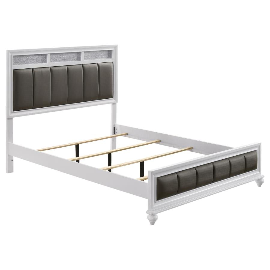 Barzini Wood Queen Panel Bed - White