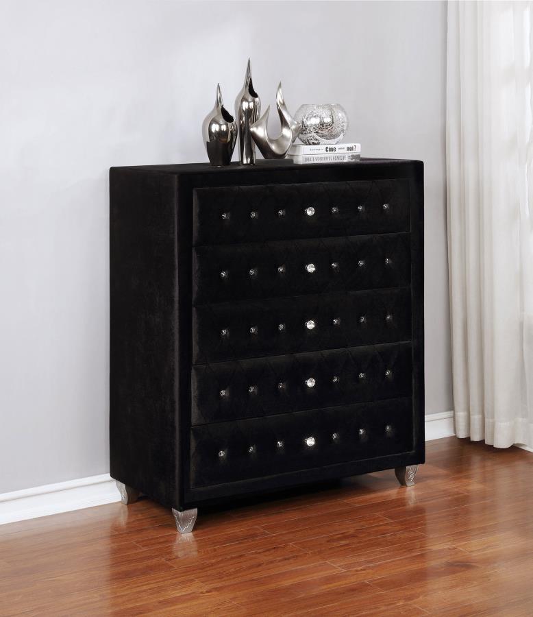 Deanna 5-drawer Bedroom Chest - Black