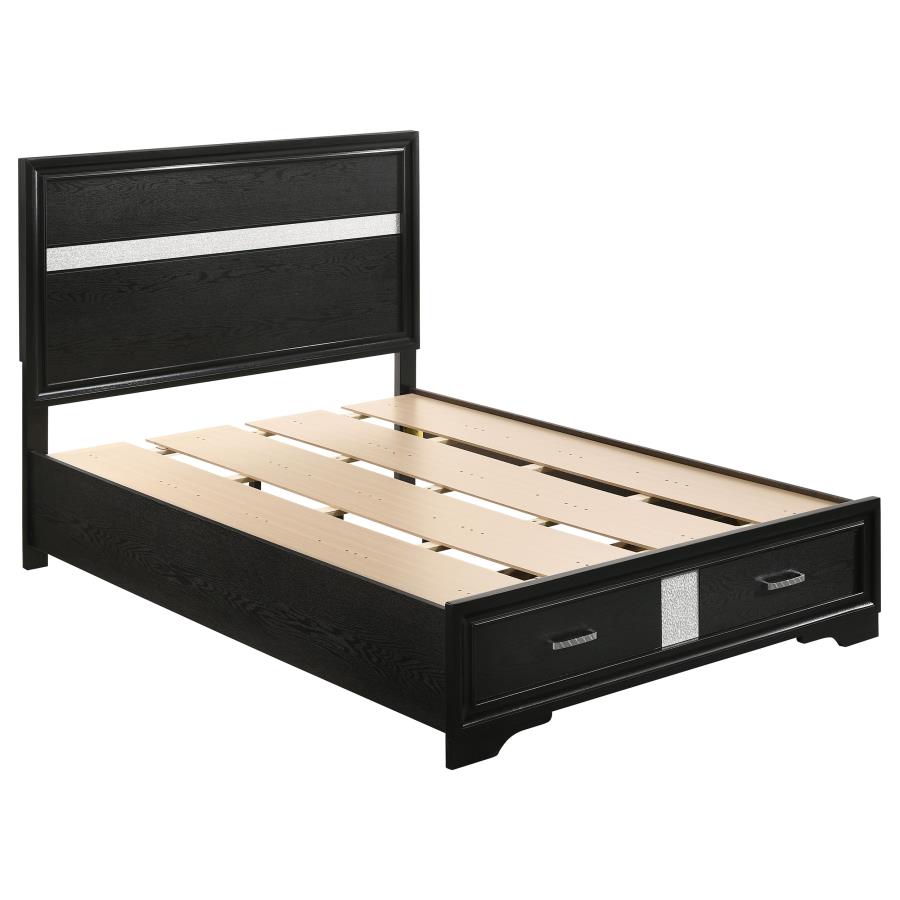 Miranda Wood Full Storage Panel Bed - Black