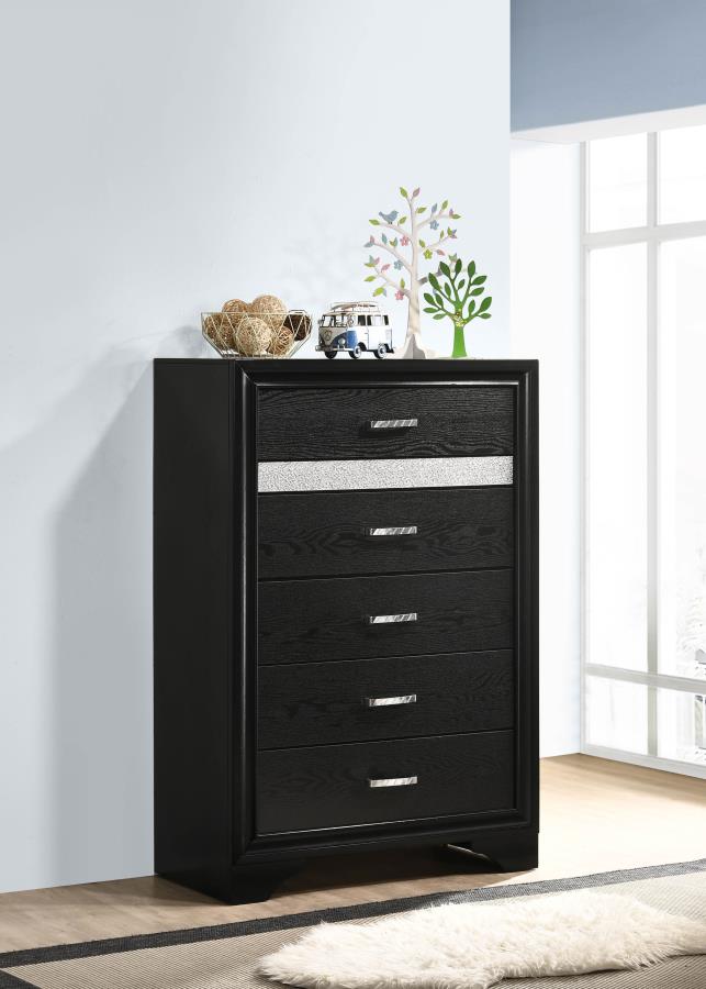 Miranda 5-drawer Bedroom Chest - Black