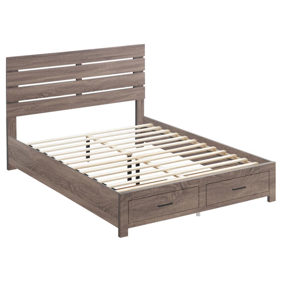 Brantford Wood Queen Storage Panel Bed - Barrel Oak