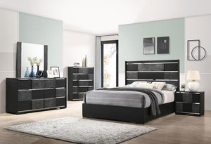 Blacktoft Wood Queen Panel Bed - Black