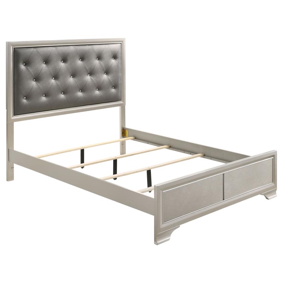 Salford Wood Queen Panel Bed - Metallic Sterling