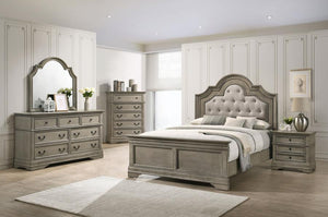 Manchester Wood Queen Panel Bed - Wheat Brown