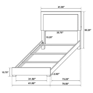 Marceline Wood Twin LED Panel Bed - White