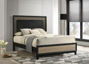 Valencia Wood Queen Panel Bed - Black