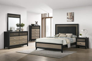 Valencia Wood Queen Panel Bed - Black