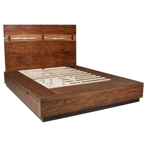 Winslow Wood Eastern King Storage Panel Bed - Smokey Walnut