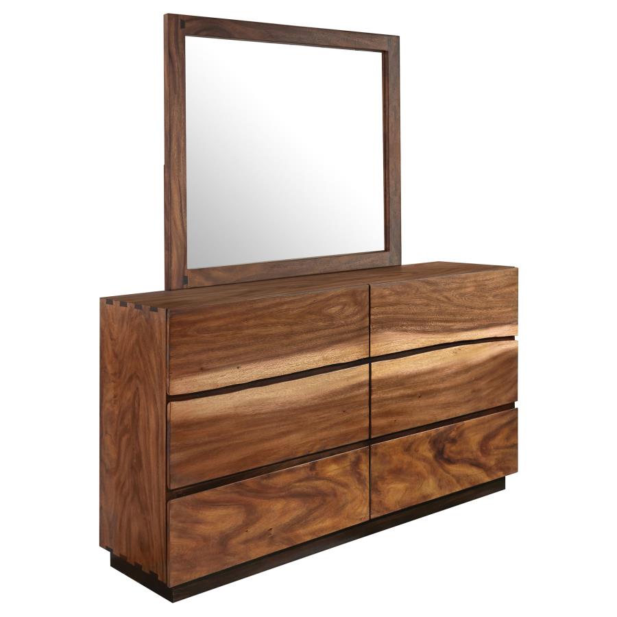 Winslow 6-drawer Dresser with Mirror - Smokey Walnut