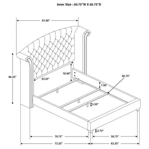 Melody Upholstered Queen Wingback Bed - Grey