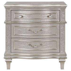 Evangeline 3-drawer Nightstand - Silver Oak