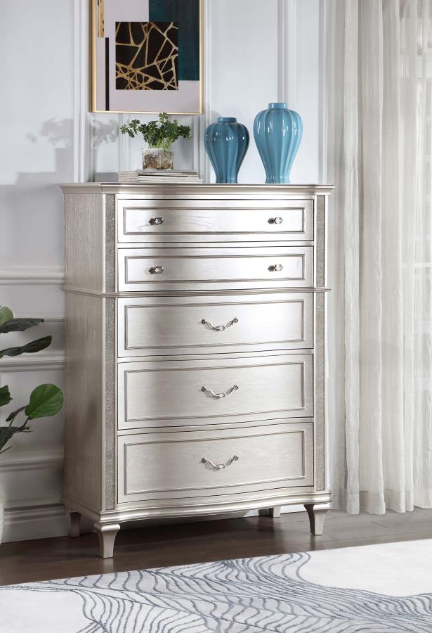 Evangeline 6-drawer Bedroom Chest - Silver Oak