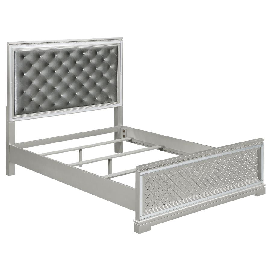 Eleanor Wood Queen Panel Bed - Metallic Mercury